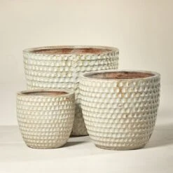 Outdoor Pot – Dimple Egg Antique White -The Palm Centre TS DIMW 60c8b0d3a20bc 1