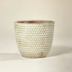 Outdoor Pot – Dimple Egg Antique White -The Palm Centre TS DIMW 60c8b0d5990cb 1
