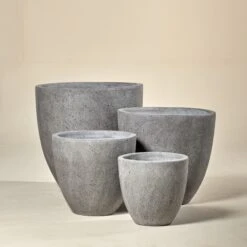 Terrazzo Outdoor Pot – Egg Charcoal